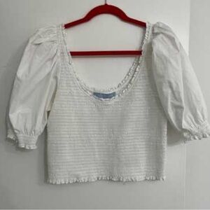 Hill House Cream Smocked Blouse